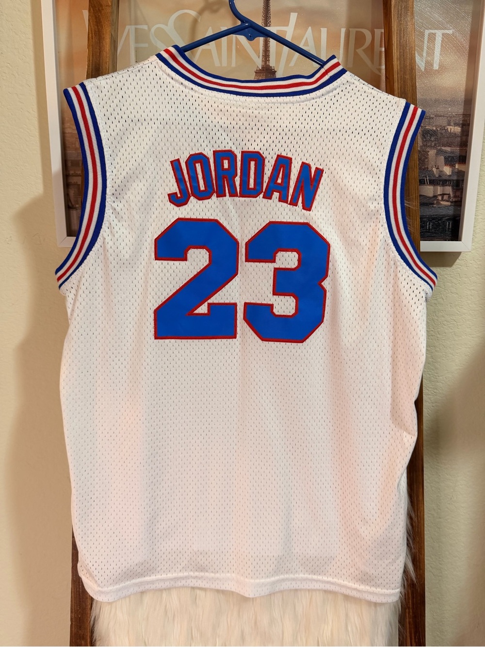 White Kids Tune Squad Jordan Basketball Jersey - Picture 2 of 2
